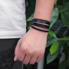 Trendy Personality Men And Women Wave Cowhide Bracelet Handmade Hand Rope Woven Cowhide Bracelet Woven Bracelet Wholesale