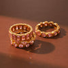 Trendy Pink Zircon Electroplated Geometric Stainless Steel Women's Ring