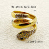 Trendy Rap Hip Hop Snake Ring Stainless Steel Gold Plated Geometric Design