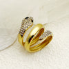 Trendy Rap Hip Hop Snake Ring Stainless Steel Gold Plated Geometric Design
