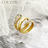 Trendy Rap Hip Hop Snake Ring Stainless Steel Gold Plated Geometric Design
