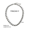 Trendy Round Bead Titanium Steel And Stainless Steel Jewelry Suit With Exaggerated Small Bread Chain Electroplated With Pvd Furnace Real Gold