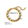 Trendy Round Bead Titanium Steel And Stainless Steel Jewelry Suit With Exaggerated Small Bread Chain Electroplated With Pvd Furnace Real Gold