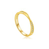 Trendy S925 Sterling Silver Geometric Ring Inlaid With Zircon Electroplated With Platinum Or 18K Gold For Women And Unisex