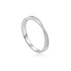 Trendy S925 Sterling Silver Geometric Ring Inlaid With Zircon Electroplated With Platinum Or 18K Gold For Women And Unisex
