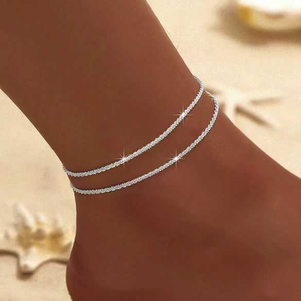 Trendy Sparkling Alloy Anklet For Women