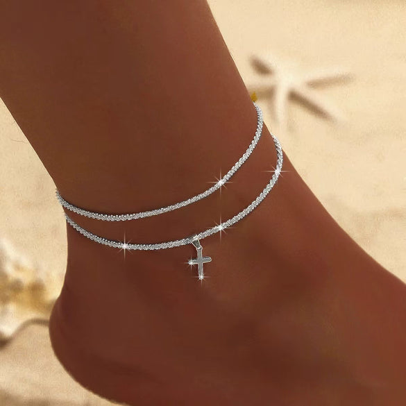 Trendy Sparkling Alloy Anklet For Women