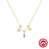 Trendy Square 925 Silver Butterfly Flower Pendant Necklace With Removable Pendant Electroplated For Women Animal Zodiac Pattern