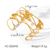 Trendy Stainless Steel Electroplated Butterfly Open Bracelet And Flower Open Ring Accessories For Women