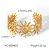 Trendy Stainless Steel Geometric Open Bracelet And Earrings For Women With Electroplating