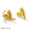 Trendy Stainless Steel Heart Shaped Stud Earrings For Women With Irregular Lava Heart Design And Real Gold Plated Finish