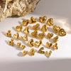 Trendy Stainless Steel Heart Shaped Stud Earrings For Women With Irregular Lava Heart Design And Real Gold Plated Finish
