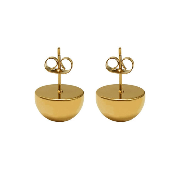 Trendy 316L Stainless Steel Hemisphere Geometric Electroplated Women's Earrings
