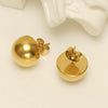 Trendy 316L Stainless Steel Hemisphere Geometric Electroplated Women's Earrings