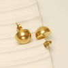 Trendy 316L Stainless Steel Hemisphere Geometric Electroplated Women's Earrings