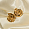 Trendy Swivel Pattern Thread Earrings For Women 18K Gold Plated Stainless Steel With Geometric Design And Electroplating