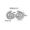Trendy Swivel Pattern Thread Earrings For Women 18K Gold Plated Stainless Steel With Geometric Design And Electroplating
