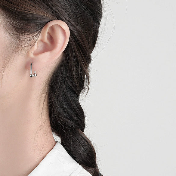 Trendy U Shaped Geometric Earrings In S925 Sterling Silver Simple Fashion Women's Jewelry