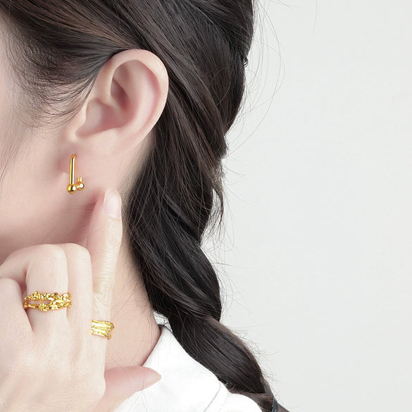 Trendy U Shaped Geometric Earrings In S925 Sterling Silver Simple Fashion Women's Jewelry