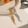 Trendy Unique Tassel Hoop Ear Clips Non Pierced Ear Cuffs Women's Accessories Stainless Steel Vacuum Plated Earrings