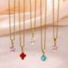 Trendy Unisex Gold Electroplated Cross Necklace With Copper Zircon Stainless Steel Pendant