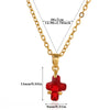 Trendy Unisex Gold Electroplated Cross Necklace With Copper Zircon Stainless Steel Pendant