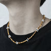 Trendy Unisex Hiphop Bohemian Style Shell Coconut Shell Wood Beads Stitching O Chain Necklace Handmade Geometric Pattern Stainless Steel Fadeless