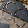Trendy Unisex Hiphop Bohemian Style Shell Coconut Shell Wood Beads Stitching O Chain Necklace Handmade Geometric Pattern Stainless Steel Fadeless