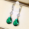 Trendy Women's Copper Dropshaped Blue Topaz Imitation Crystal Earrings