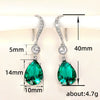 Trendy Women's Copper Dropshaped Blue Topaz Imitation Crystal Earrings