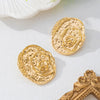 Trendy Women's Geometric Rose Pattern Alloy And Stainless Steel Electroplated Earrings Accessories