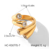 Trendy Women's Geometric Stainless Steel Electroplated Ring Accessories