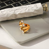 Trendy Women's Geometric Stainless Steel Electroplated Ring Accessories