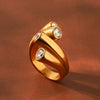 Trendy Women's Geometric Stainless Steel Electroplated Ring Accessories