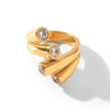 Trendy Women's Geometric Stainless Steel Electroplated Ring Accessories