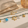 Trendy Women's Geometric Stainless Steel Rope Chain Pendant Necklace With Pvd Furnace Vacuum Real Gold Plating