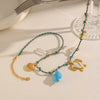 Trendy Women's Geometric Stainless Steel Rope Chain Pendant Necklace With Pvd Furnace Vacuum Real Gold Plating