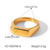 Trendy Women's Gold Plated Geometric Stainless Steel Ring