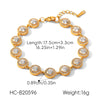 Trendy Women's Gold Plated Geometric Stainless Steel Tennis Bracelet