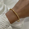 Trendy Women's Simple And Versatile Stainless Steel Bamboo Knot Bracelet Vacuumplated 18K Gold Modern Minimalist Style