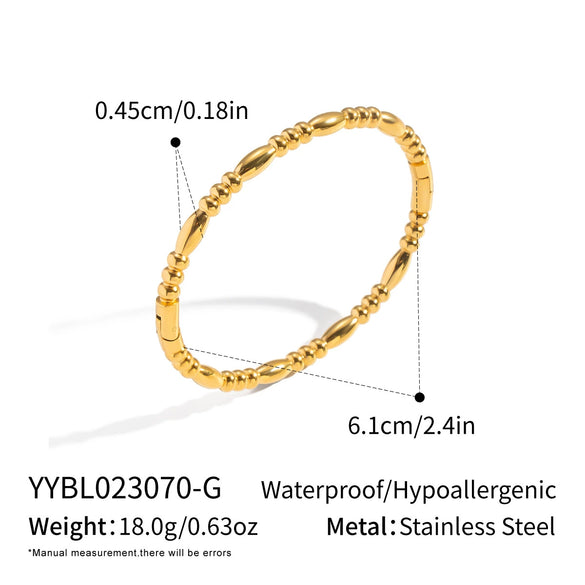 Trendy Women's Simple And Versatile Stainless Steel Bamboo Knot Bracelet Vacuumplated 18K Gold Modern Minimalist Style