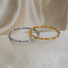 Trendy Women's Simple And Versatile Stainless Steel Bamboo Knot Bracelet Vacuumplated 18K Gold Modern Minimalist Style