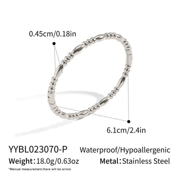Trendy Women's Simple And Versatile Stainless Steel Bamboo Knot Bracelet Vacuumplated 18K Gold Modern Minimalist Style