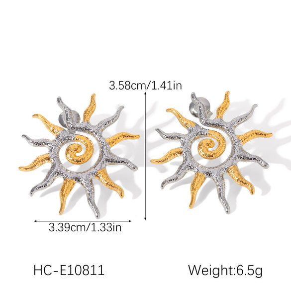 Trendy Women's Stainless Steel Electroplated Geometric Earrings