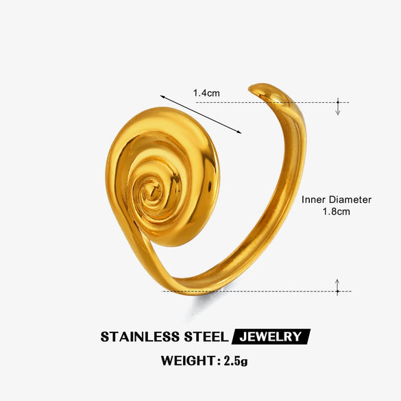 Trendy Women's Stainless Steel Rotating Thread Ring With Line Pattern Geometric Electroplated Fashion Jewelry