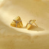 Triangle Geometric Pattern Titanium Steel And Stainless Steel Women's Fashion Luxury Electroplated Nonfading Earrings