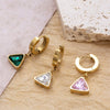 Triangular Zircon Titanium Steel Geometric Women's Earrings