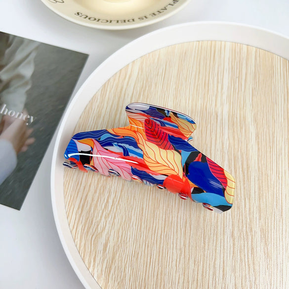 Tropical Hollow Floral Handmade Pvc Hair Grab Clip Women's Hair Accessories
