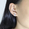 Tsquare Zircon Earrings Copper Geometric Style Women's