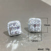Tsquare Zircon Earrings Copper Geometric Style Women's